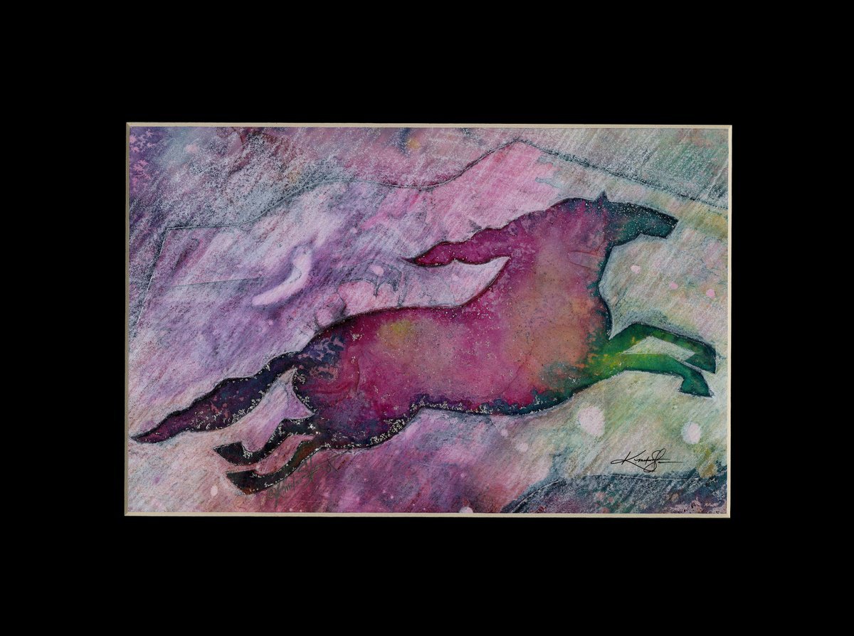 Expressive Animal Painting By Kathy Morton Stanion, 12 X 9", Magical Horse, Original Artwork
