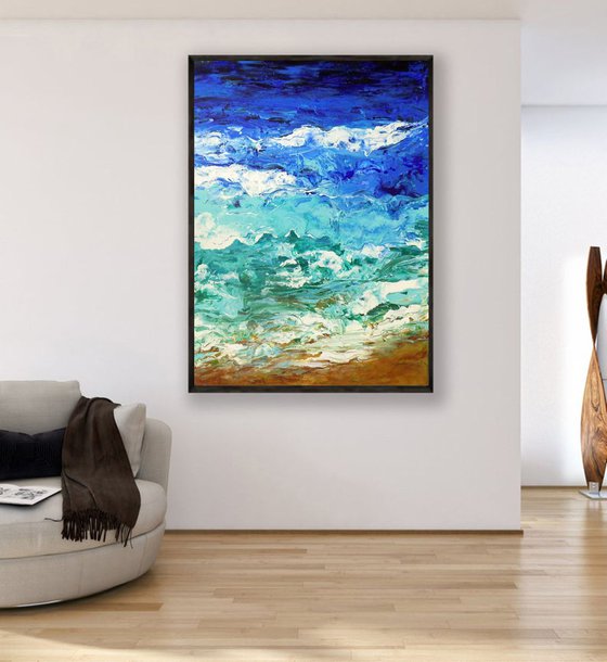 Large abstract seascape - Santorini