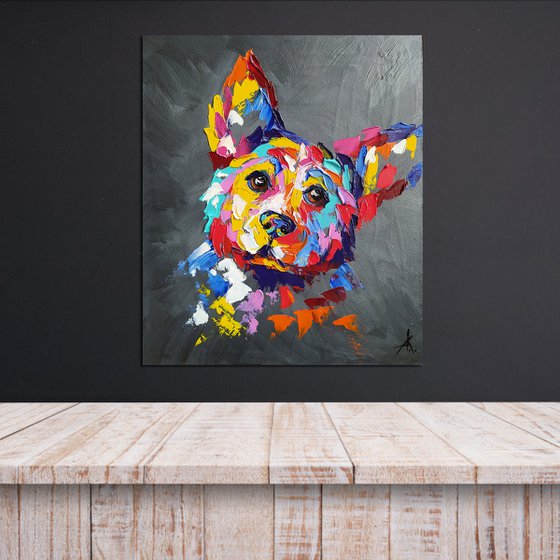 Little puppy - dog, animals, oil painting, puppy oil painting, dog oil painting, pet, pet oil painting, gift, animals art