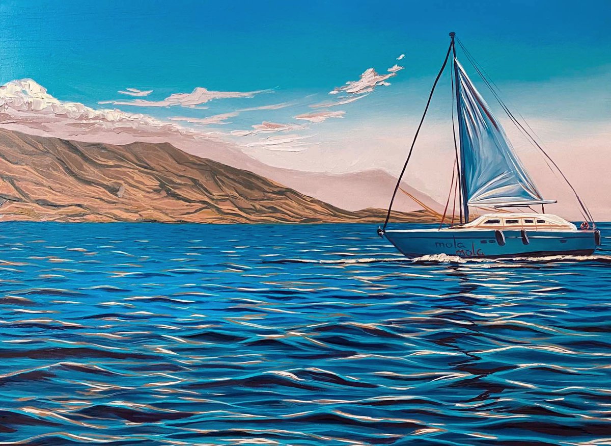 Sailboat, ocean by Elena Adele Dmitrenko