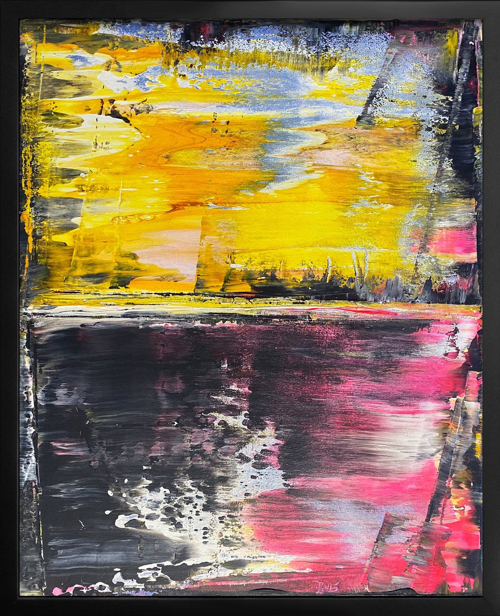 Abstract Acrylic Painting By Preston M. Smith (Pms), 18 X 22", "Creepin In", Original Artwork