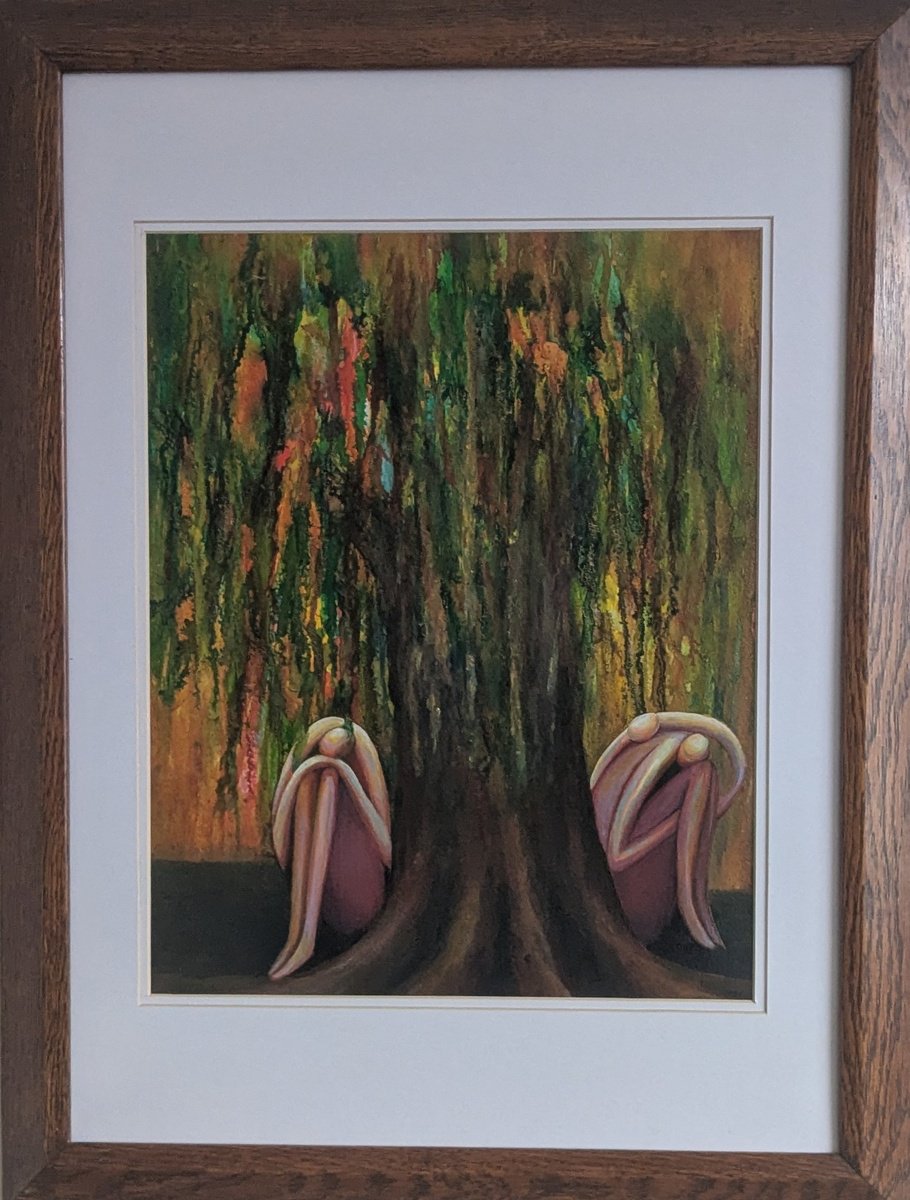 Expressive Painting , Weeping Willow By Karen Wilcox, 17 X 23, Artwork For Sale On Artfinder