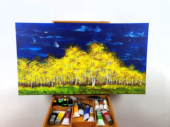 Autumn birch forest