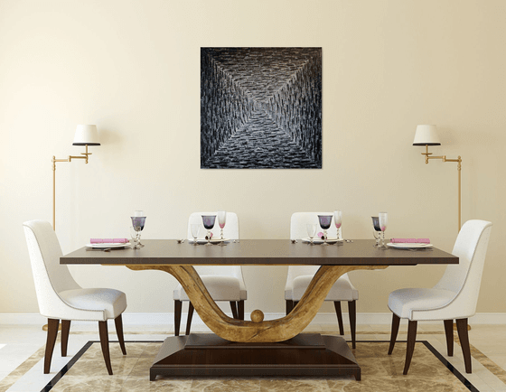 Large Square Black and White Gradient