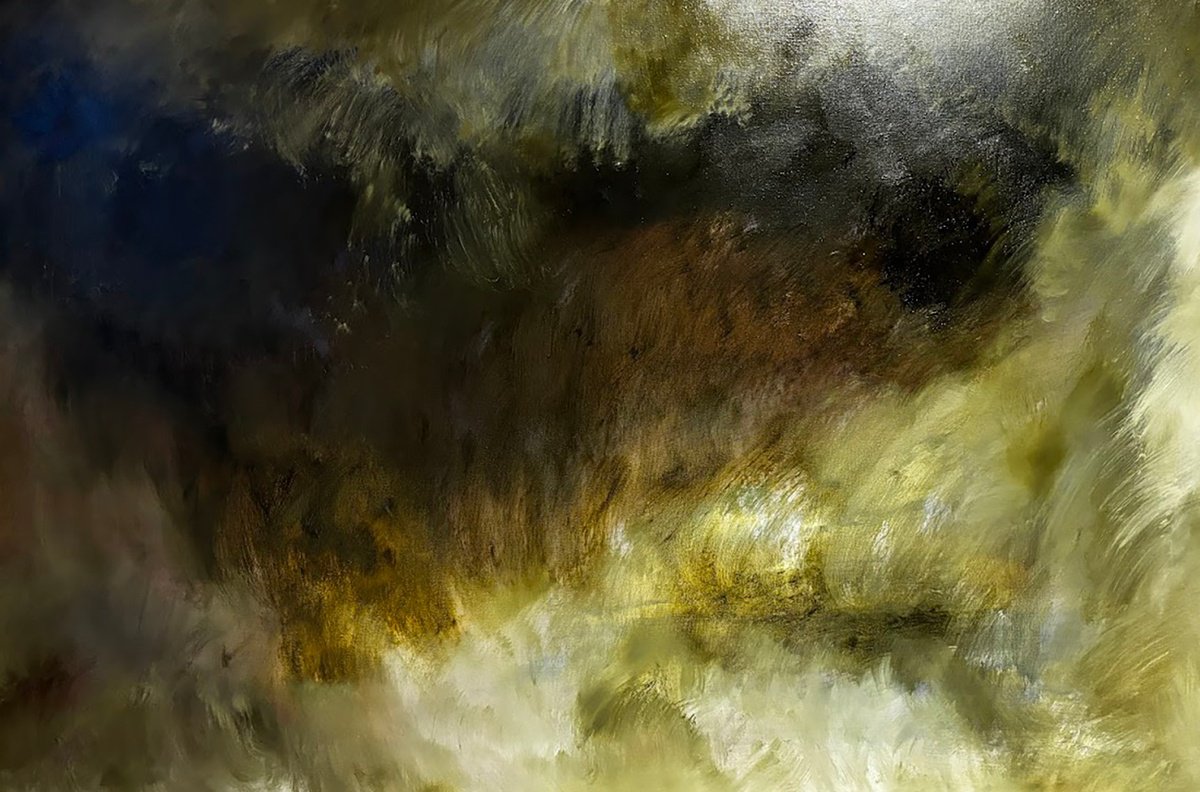 Organic Abstract Oil Painting By Julia Swaby, 47 X 30", Jungle, Original Artwork