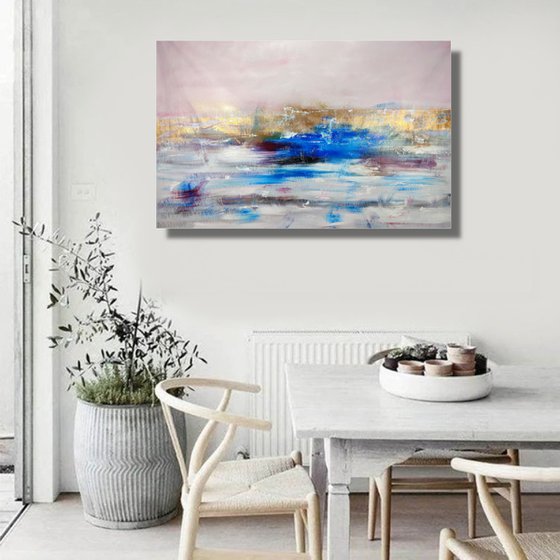 abstract landscape painting/ large painting/abstract Wall Art/original painting/painting on canvas 120x80-title-c797