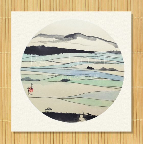 RAN ART - Chinese painting 38*38cm - Landscape