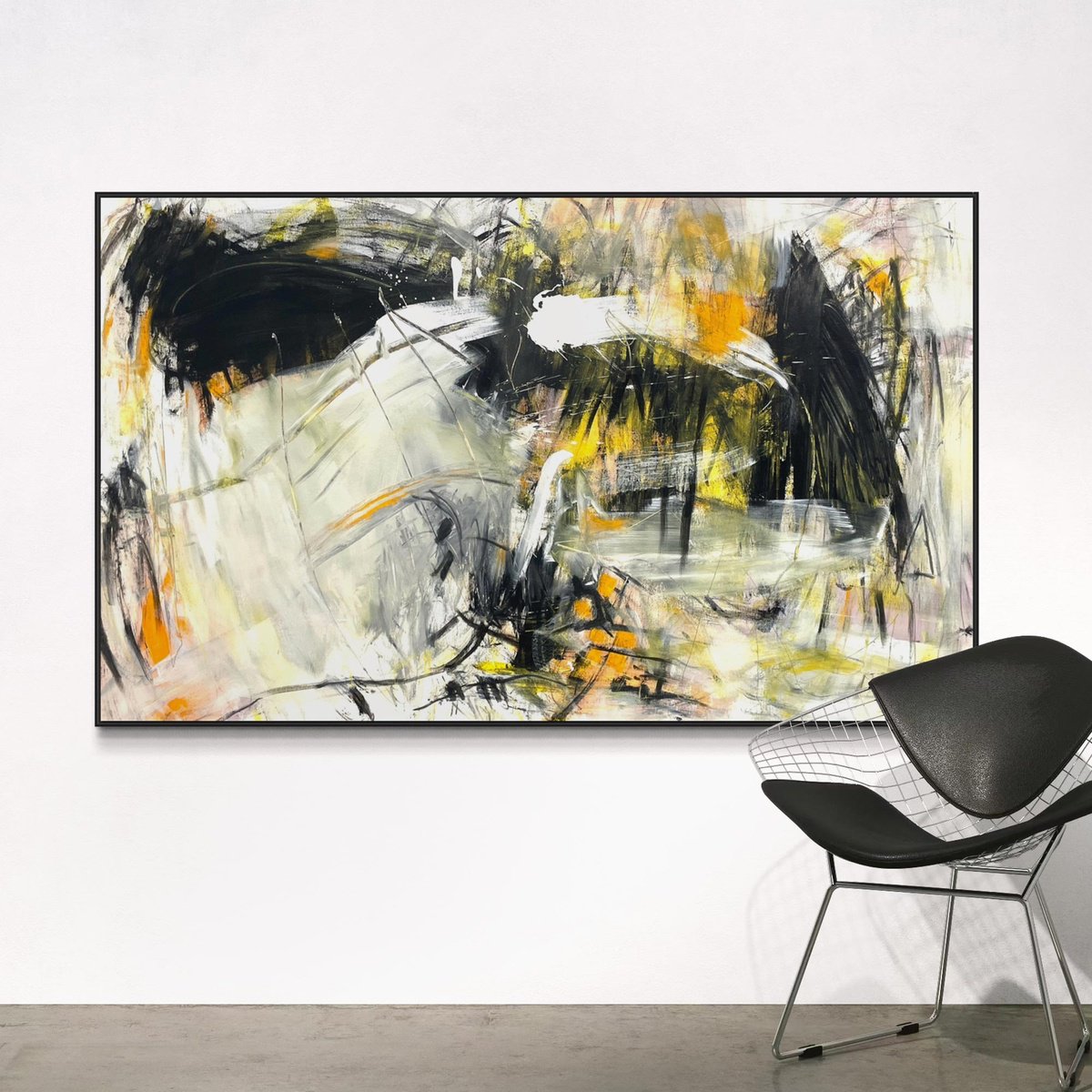 Expressive Abstract Acrylic Painting By Cheryl Harrison, 59 X 35, Some Days, Original Artwork