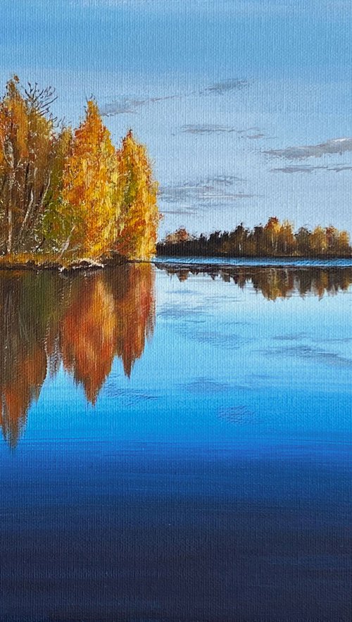 Autumn Mood, 40 x 30 cm, acrylic on canvas by Marina Zotova