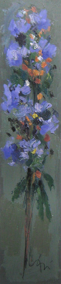 Purple flowers KIP-77, author: Mato Jurkovic, academic painter by Mato Jurkovic