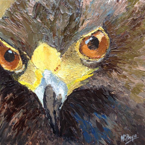 What's up?! - Textured Bird Portrait in Oils