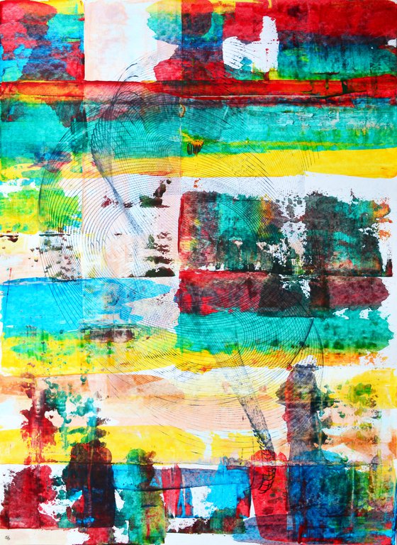 Wringer Proof - Vibrations Mixed Media Modern New Contemporary Abstract Art