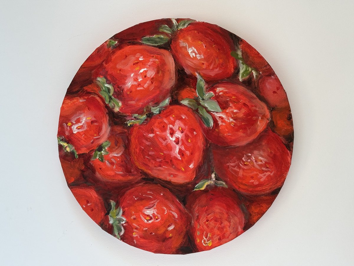Photorealistic Oil Painting , Strawberry By Irina Ponna, 12 X 12, Artwork For Sale On Artfinder