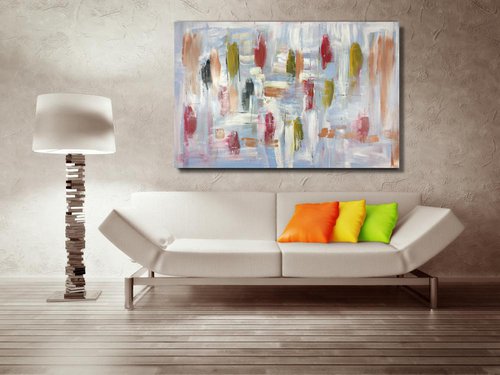 large paintings for living room/extra large painting/abstract Wall Art/original painting/painting on canvas 120x80-title-c745 by Sauro Bos