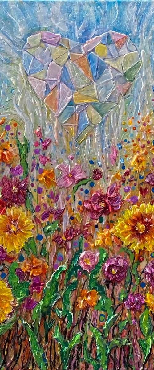 Blooming Heart (Reserved for Brigit) by Lena Owens at OLena Art