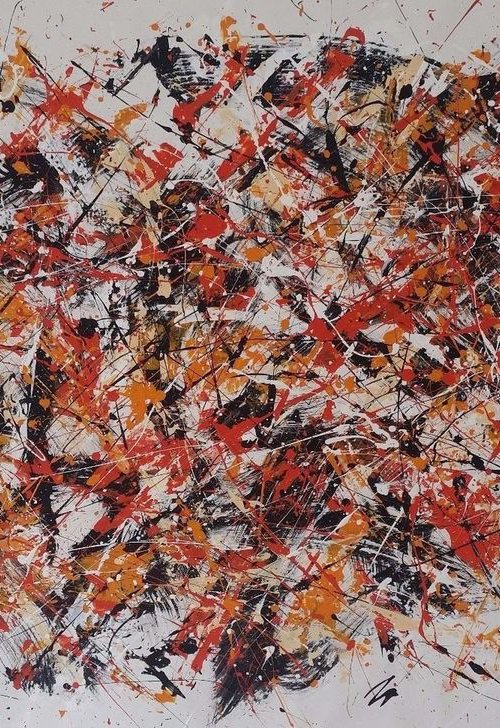 Abstract ACRYLIC PAINTING on CANVAS by M.Y. by Max Yaskin