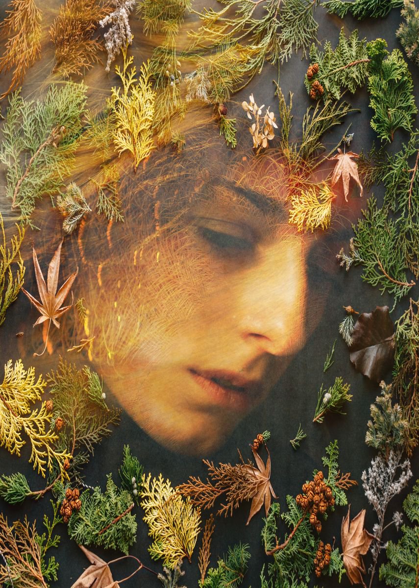 Illustrative Portrait Photograph By Srdjan Jevtic, 33 X 47", Return To Nature, Original Artwork