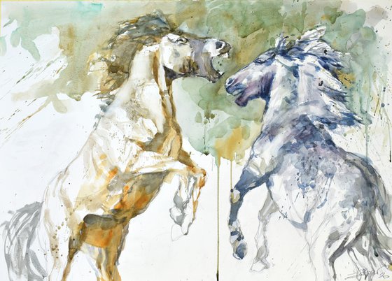 Prancing horses (70x50)