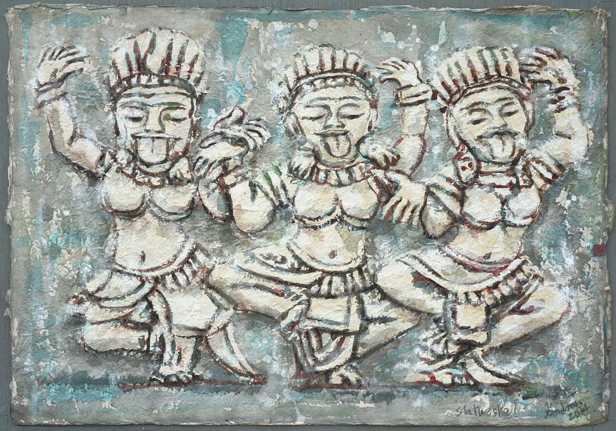 Expressive Still Life Acrylic Painting By Gordon T., 31 X 21, Statueske, Original Artwork