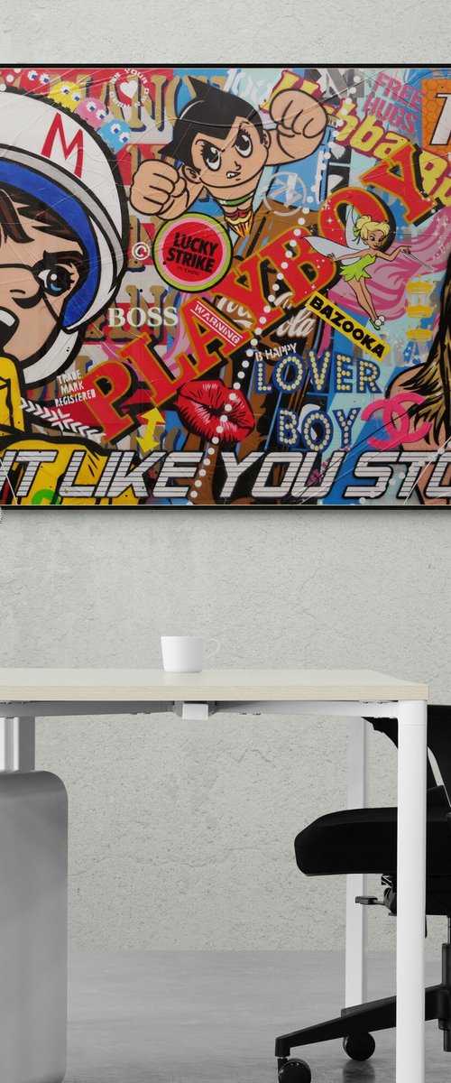 Racer 190cm x 100cm Speed Racer Textured Urban Pop Art Painting by Franko
