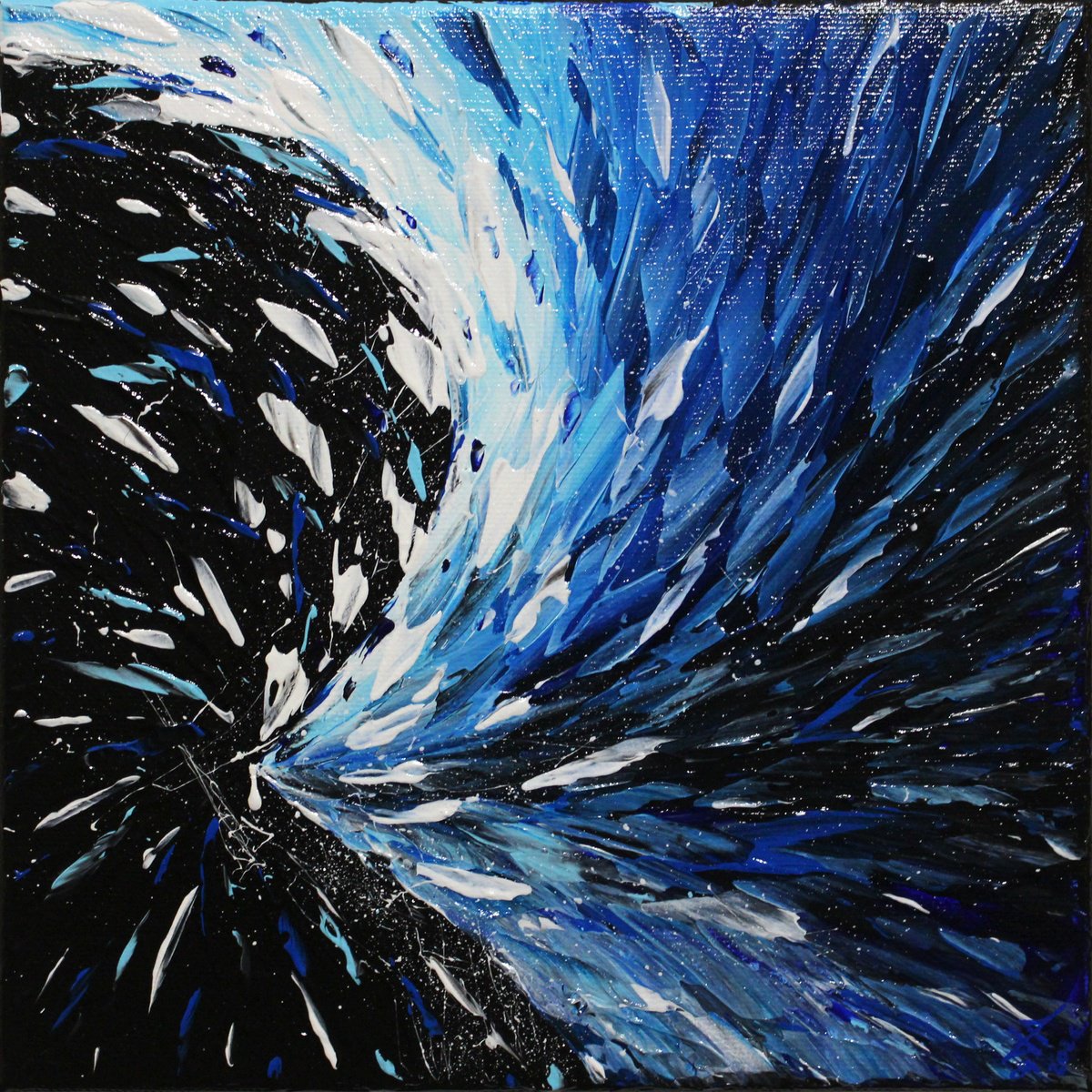  White And Blue Eruption By Jonathan Pradillon, 8 X 8, Artwork For Sale On Artfinder