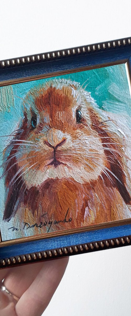 Rabbit portrait by Nataly Derevyanko