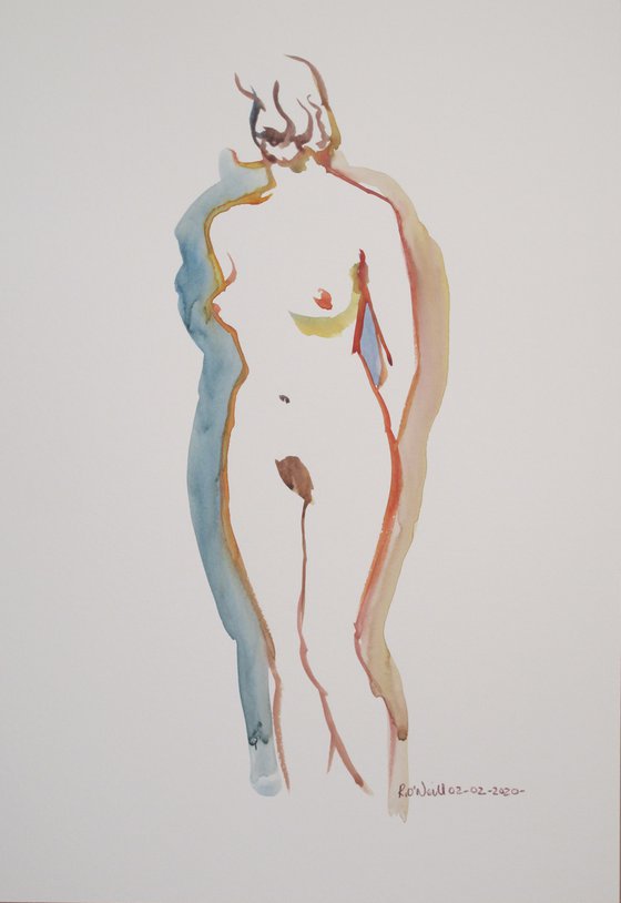 Standing female nude