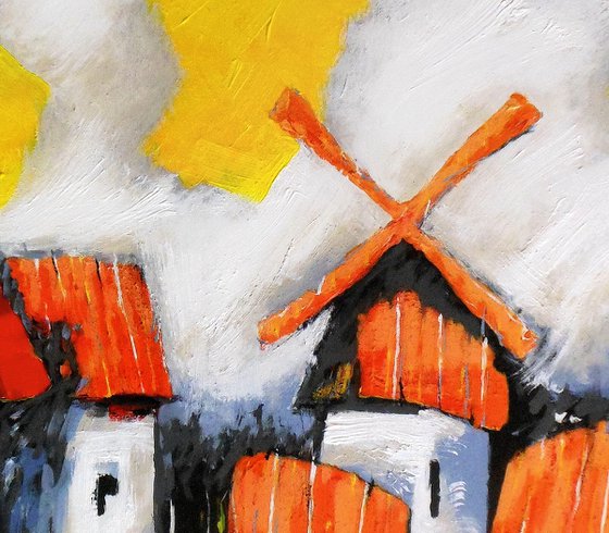 Cloudscape With a Windmill