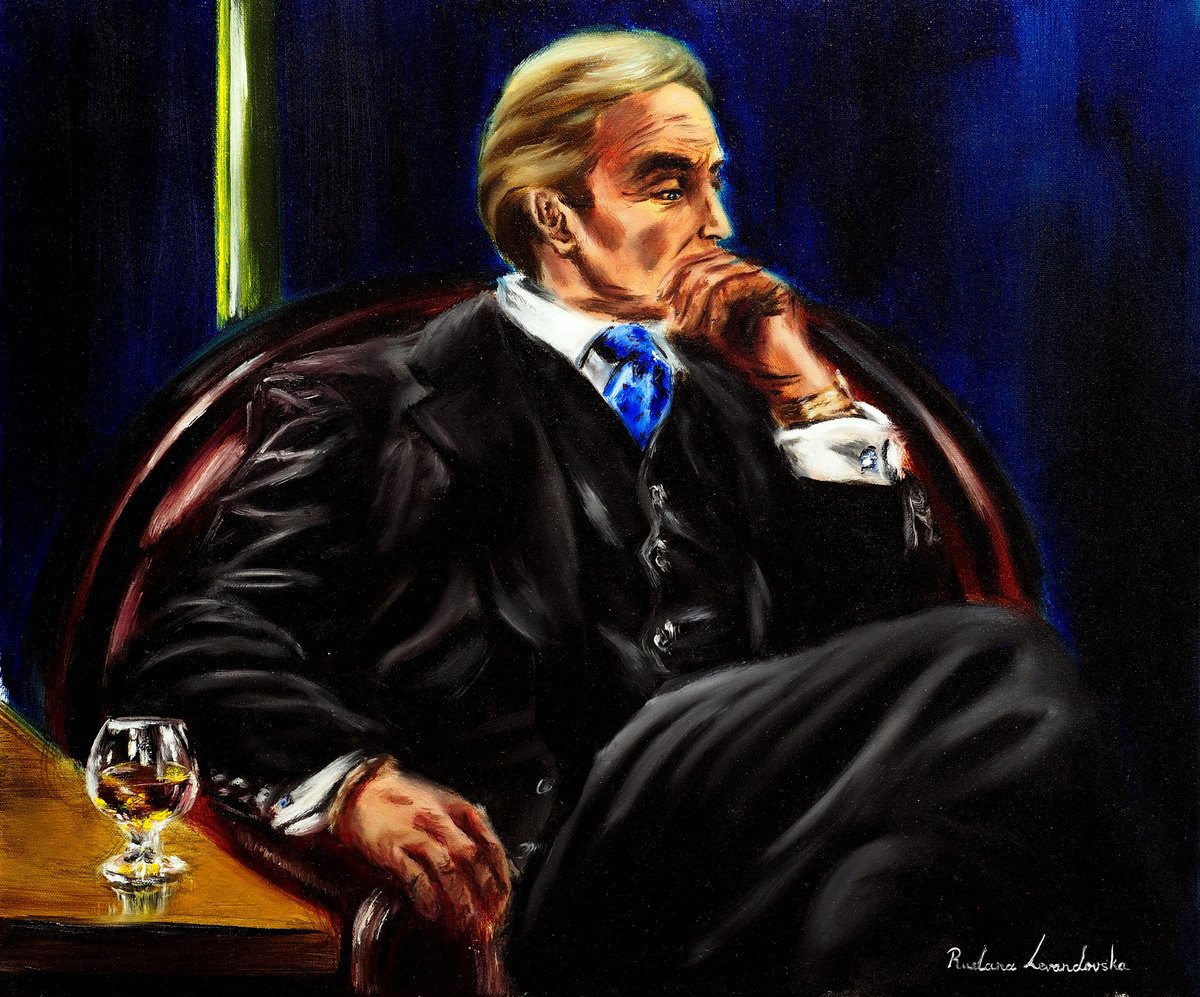 Impressionistic Portrait Oil Painting By Ruslana Levandovska, 24 X 20", Late Night V, Original Artwork