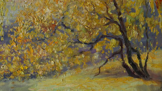 Sunlight autumn landscape painting