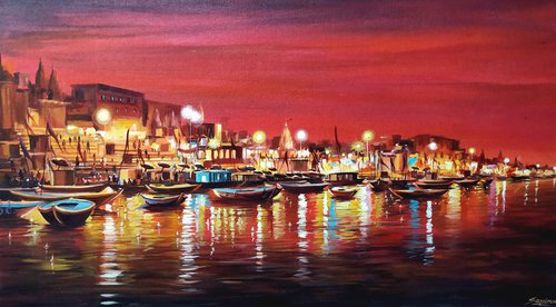 Cloudy Evening Varanasi by Samiran Sarkar