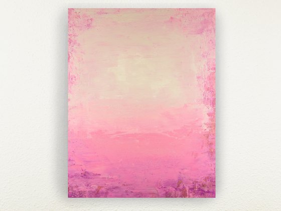 Soft Magenta 230107, peach pink and white abstract color field.