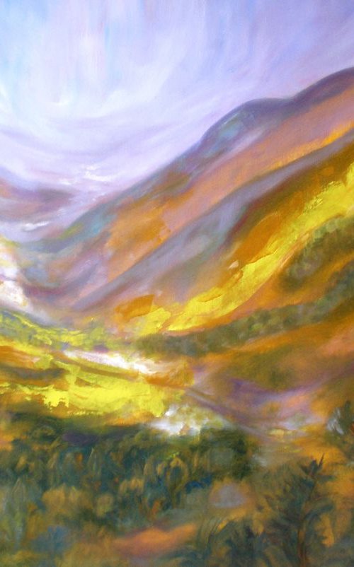 Ascent To The Mountains,125x85cm Large painting by Deepa Kern