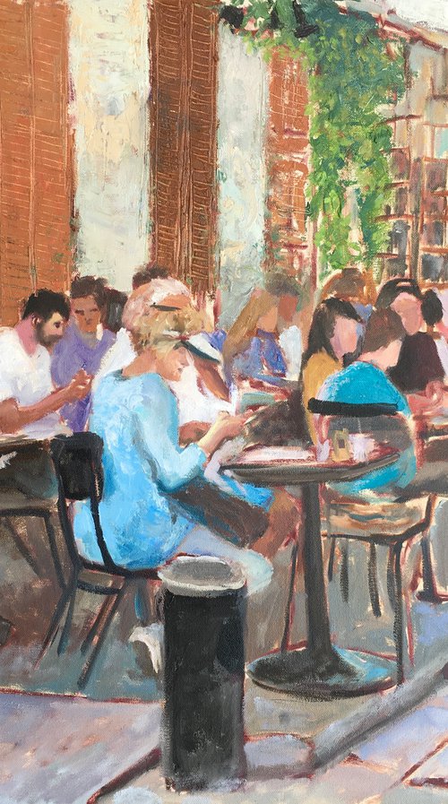 South Tel Aviv Rodshild cafe, Israeli cityscape by Leo Khomich