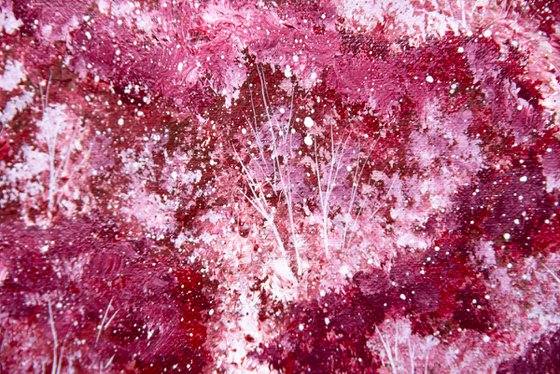 Pink and burgundy blooming landscape