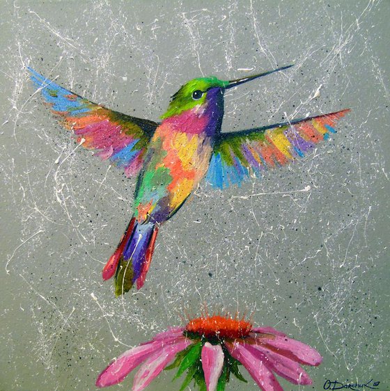 Hummingbird and flower