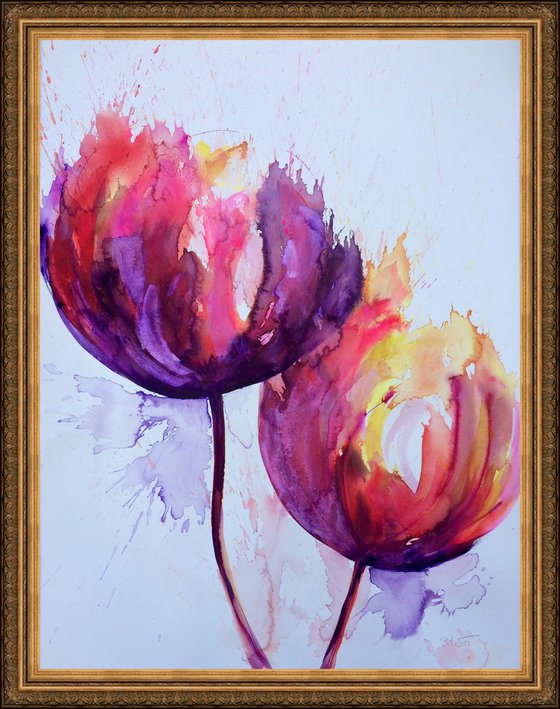 Two Out Of Three Ain't Bad - Expressive Flower Still-Life