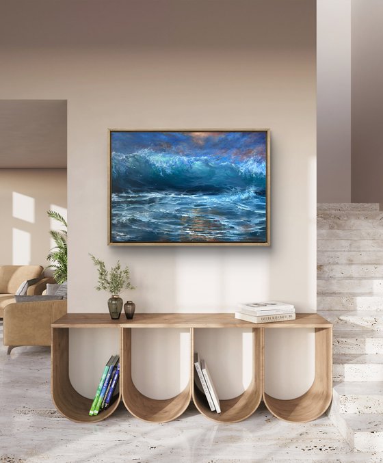 Stormy Evening - breaking wave