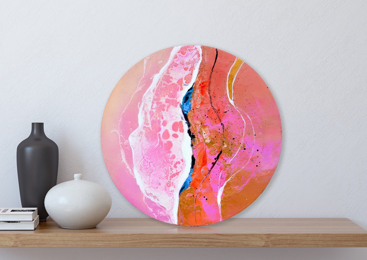 Abstract Landscape Painting By Milena Gaytandzhieva, 12 X 12", Secret Island 4, Original Artwork