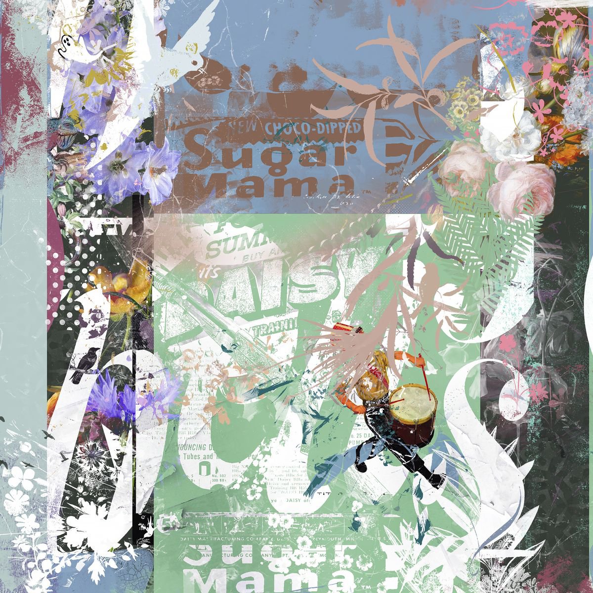 Botanical Painting By Teis Albers, 39 X 39", Sugar Mama, Original Artwork