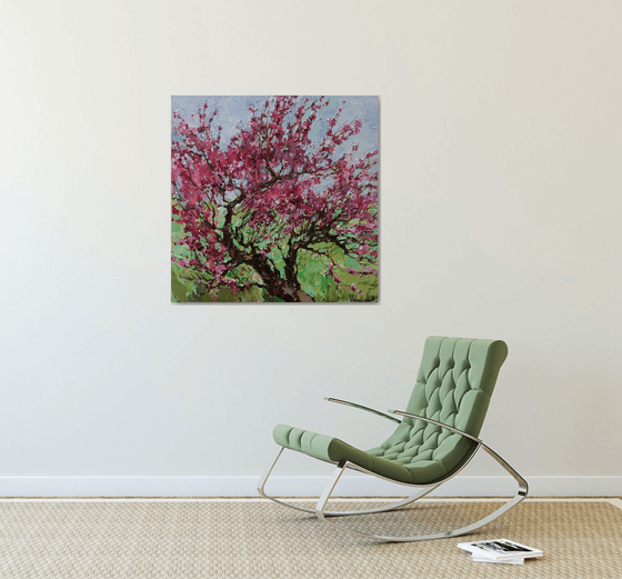 Flowering peach tree