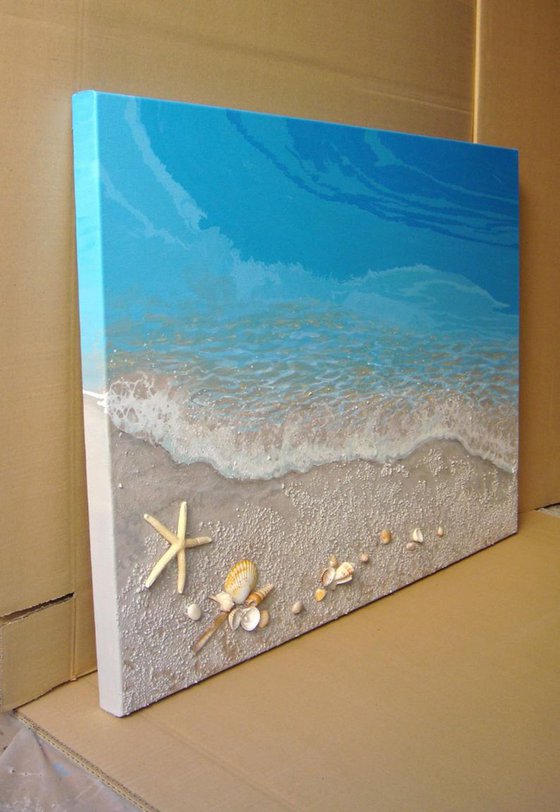 Landscape painting "Blue sea"