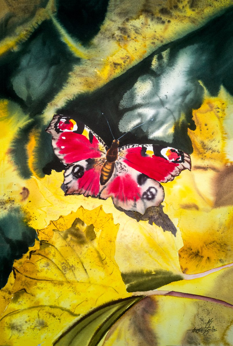 Autumn Butterfly 1 - diptych by Aneta Gajos