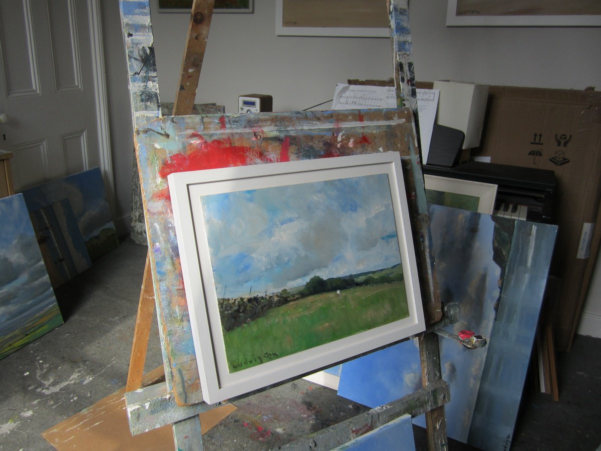 Impressionistic Landscape Oil Painting By Malcolm Ludvigsen, 19 X 15", Meadow Walk, Original Artwork