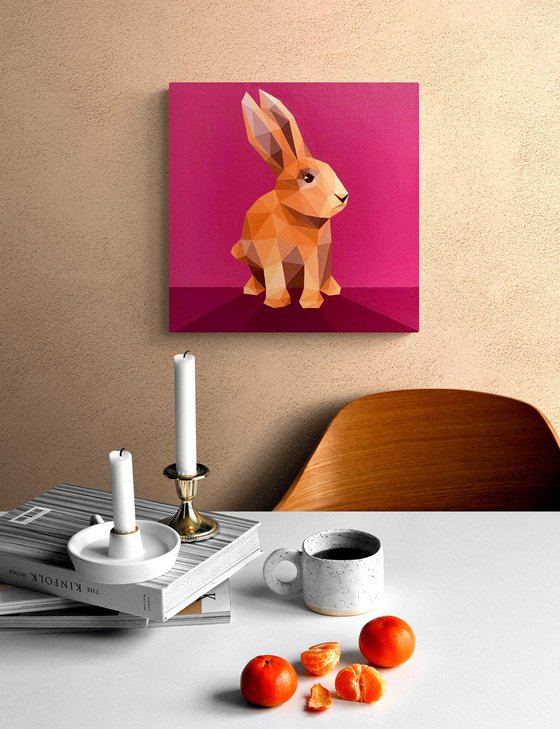 EASTER RABBIT ON PINK