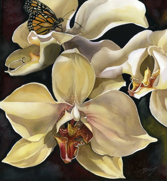 orchid with butterfly