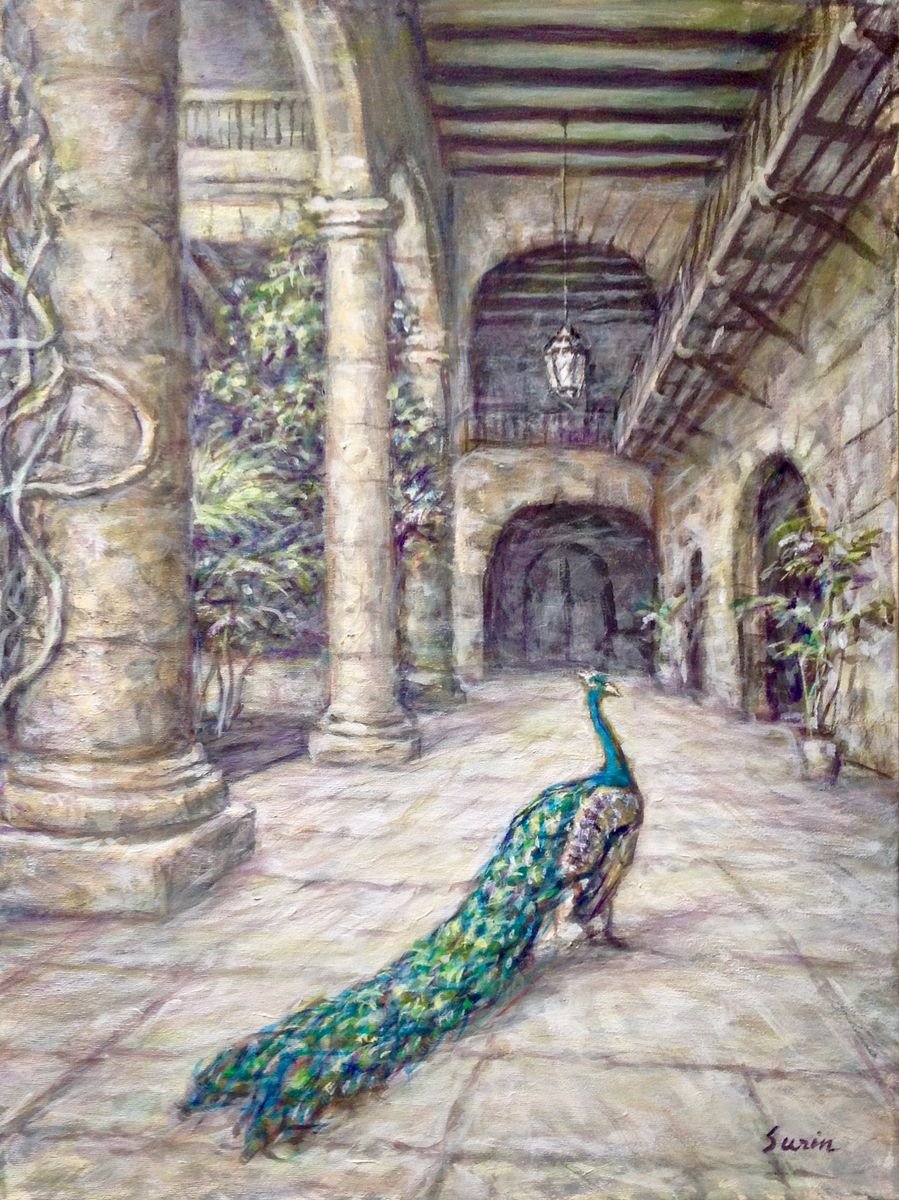 Peacock Palace. Original painting. $700. by Surin Jung