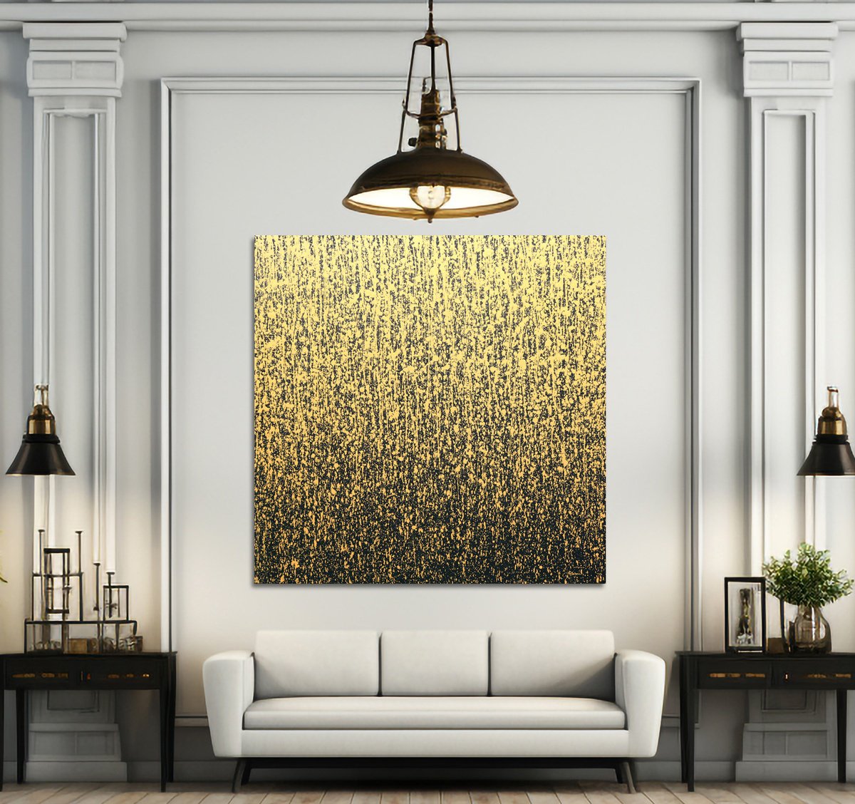  Golden Rain 2 By Isabelle Pelletane, 39 X 39, Artwork For Sale On Artfinder