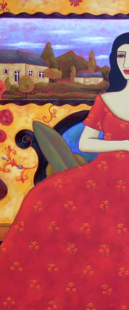 Woman with Landscape by Karen Rieger