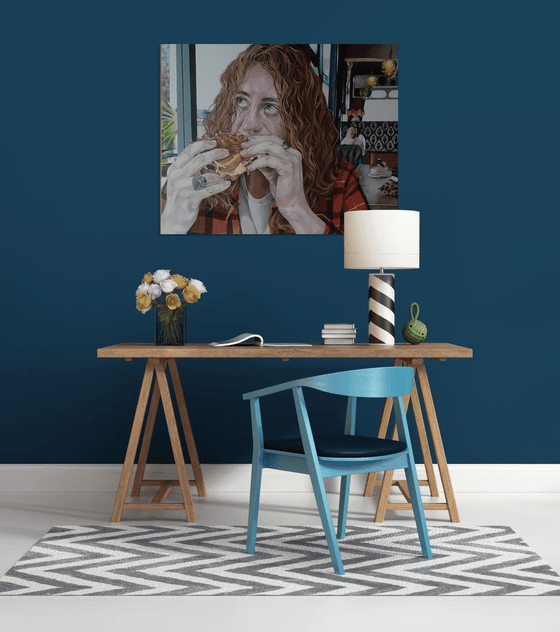 Loaded sandwich on brown